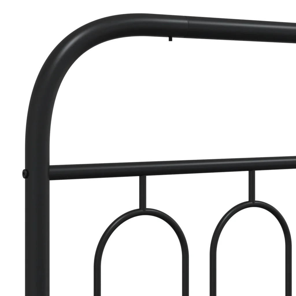 Giroletto con Testiera e Pediera-Struttura Letto Metallo Nero 135x190 cm 546156