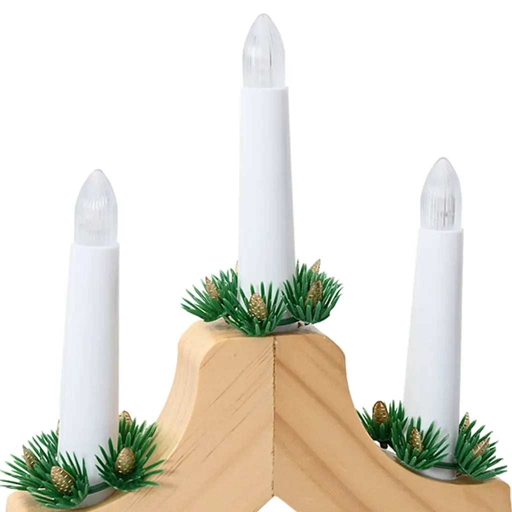 Ponte con Candele di Natale con 7 LED Marrone 39.5 x 5 x 29 cm