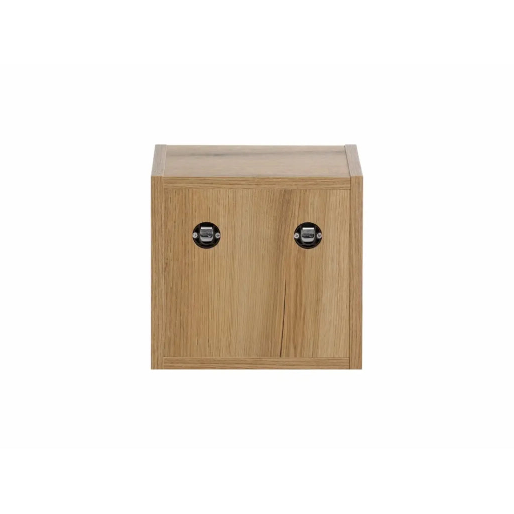 Cubo portaoggetti da bagno VANO - Aperto - Colore quercia - L26 × P27 × H21 cm - Da appendere
