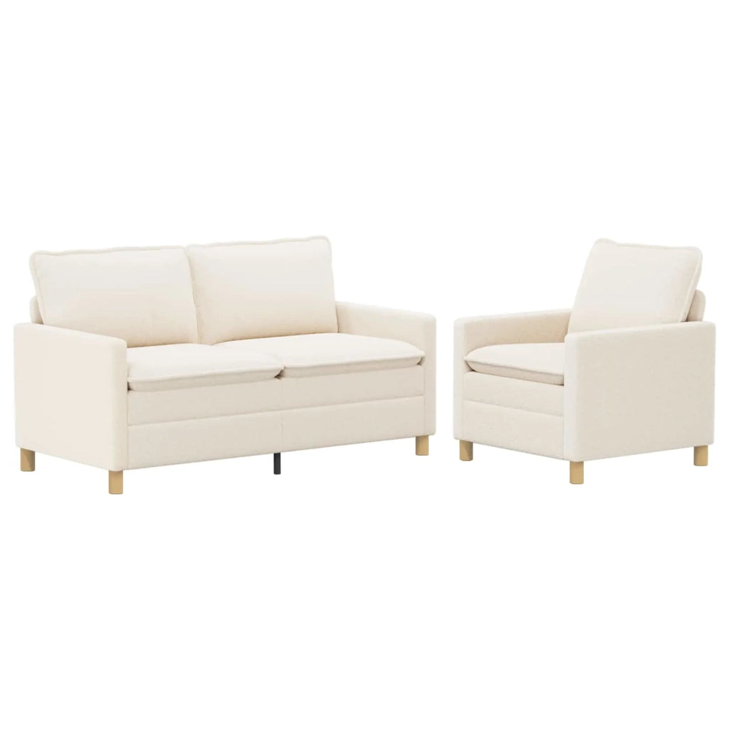 Set di divani 2 pz Crema Tessuto 3417078