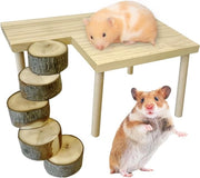 Piattaforma di salita in legno per hamster e gerbillo - Scala a ruote rotonde