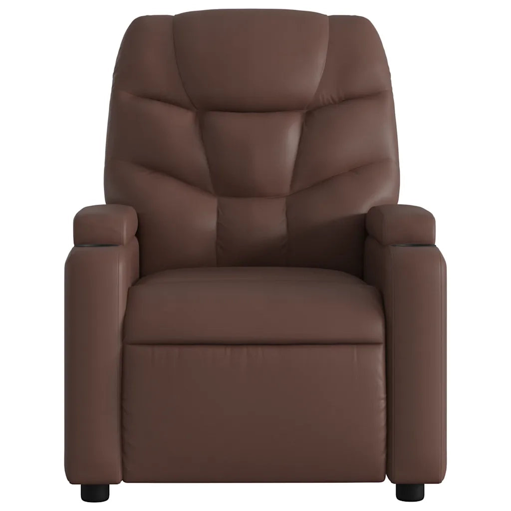 Poltrona Massaggiante | Sedia Relax Elettrica Marrone in Similpelle
