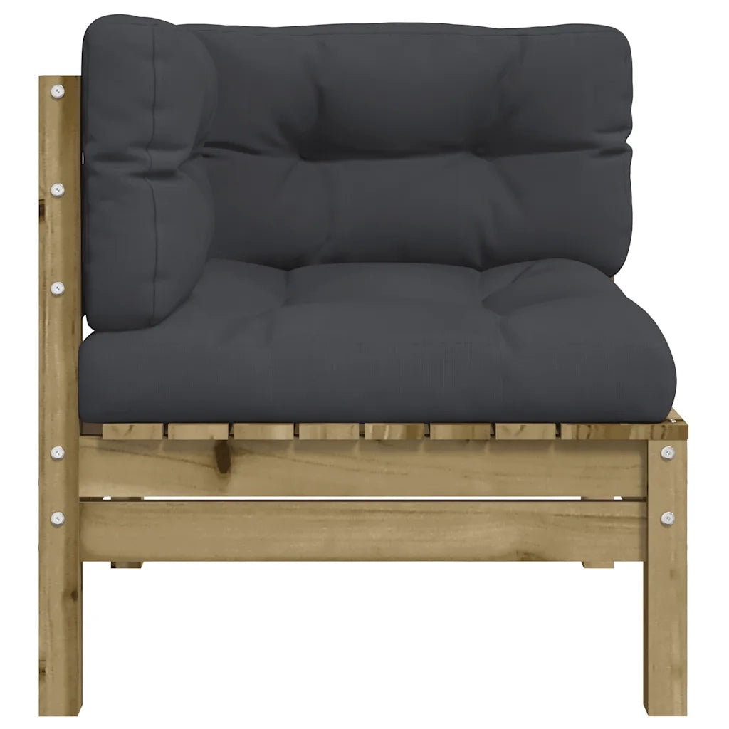 Divano Angolare da Giardino con Cuscini Legno Impregnato Pino 838152