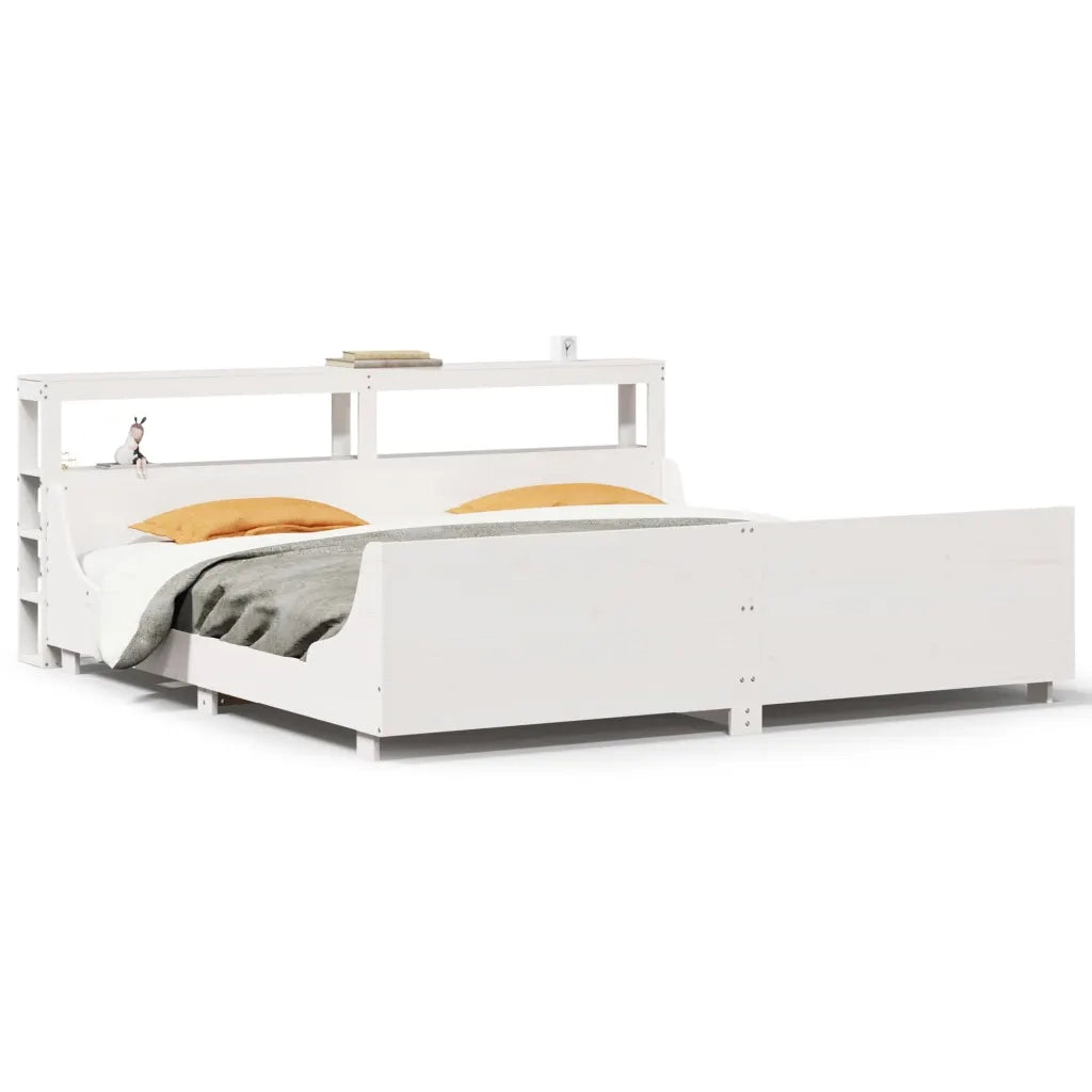 Giroletto senza Materasso Bianco 200x200 cm Legno Massello Pino 3306448