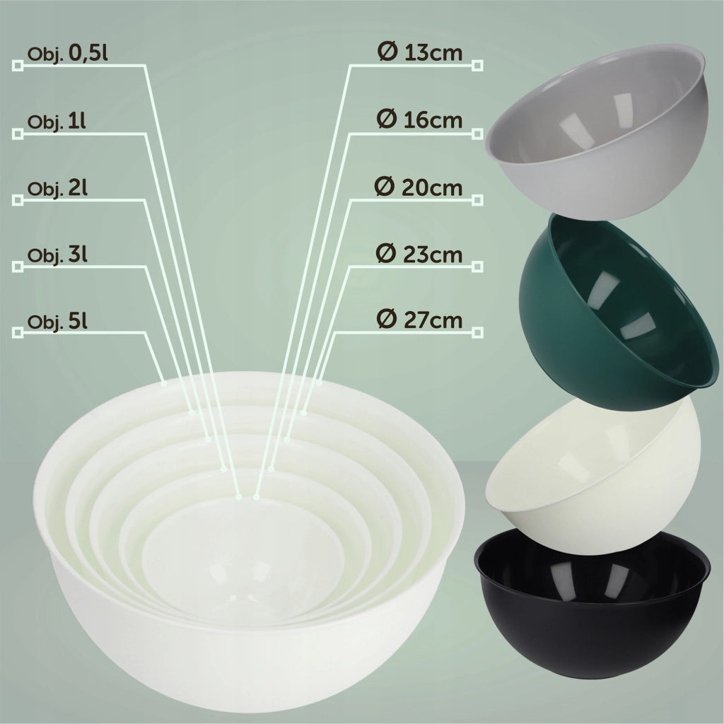 Ciotola da cucina in plastica KADAX, grande, universale, 5 litri, per macedonia di frutta, 27 cm
