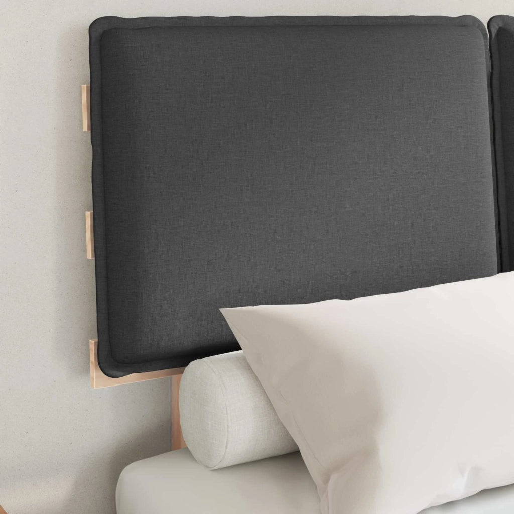 Letto con Testiera Rivestita Grigio scuro 120 x 200 cm