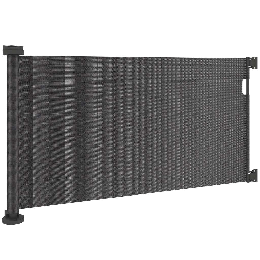 Barriera per Cani Retrattile con Chiusura a Interruttore per Porte Scale ¨C Zephmum ¨C 142x10x87 cm Nero