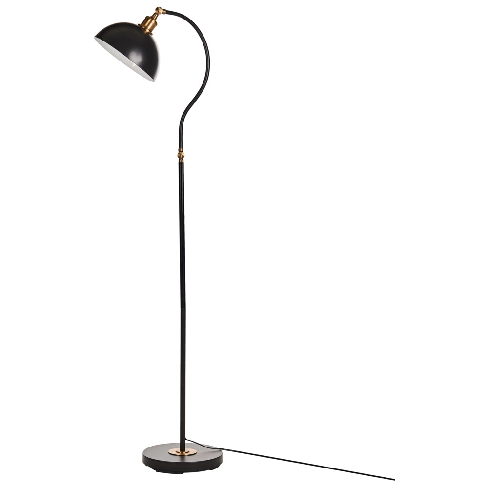 Lampada da terra in metallo nero con paralume e braccio regolabili Interruttore On-Off Camera da letto Soggiorno Casa Ufficio Illuminazione