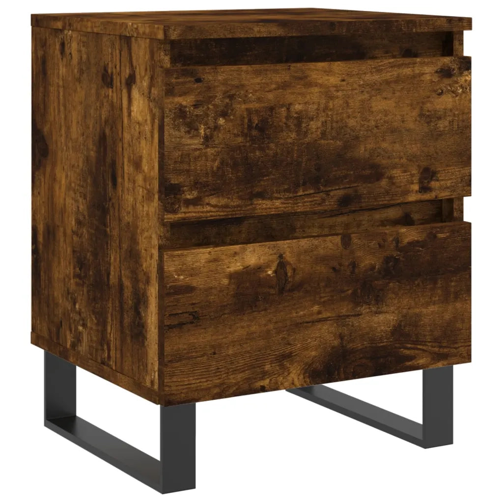 Comodino | Armadio da Notte | Mobiletto da notte Rovere Fumo 40x35x50 cm in Legno Multistrato