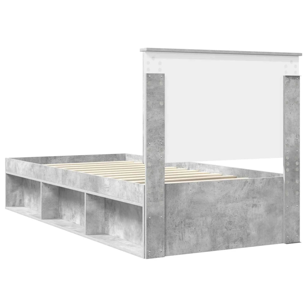 Struttura del letto Grigio Concretè 75 x 190 cm Pino massello 3409420