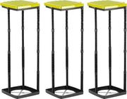 Sostituto di sacchi della spazzatura, capienza fino a 120 litri, set di 3, coperchio giallo, regolabile in altezza, inodore, sostituto di sacchi della spazzatura con anello di chiusura a vite.