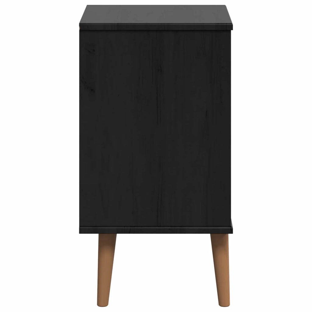 Armadio da Notte Nero 40 x 35 x 65 cm Legno di pino massiccio 42020933
