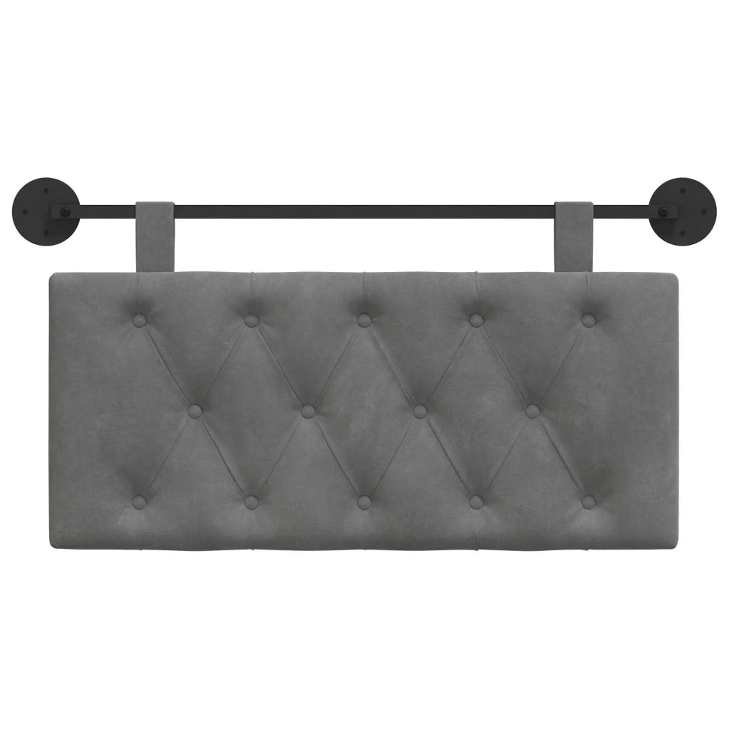 Testiera sospesa Con luce LED Grigio Scuro Velluto