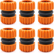 Set di riparazione per tubi da giardino, connettore, giunzione tubi, 6 pezzi set di riparazione per collegamento di 19 mm (3/4"), per collegamento semplice e rapido o riparazione tubi senza strumenti, giallo
