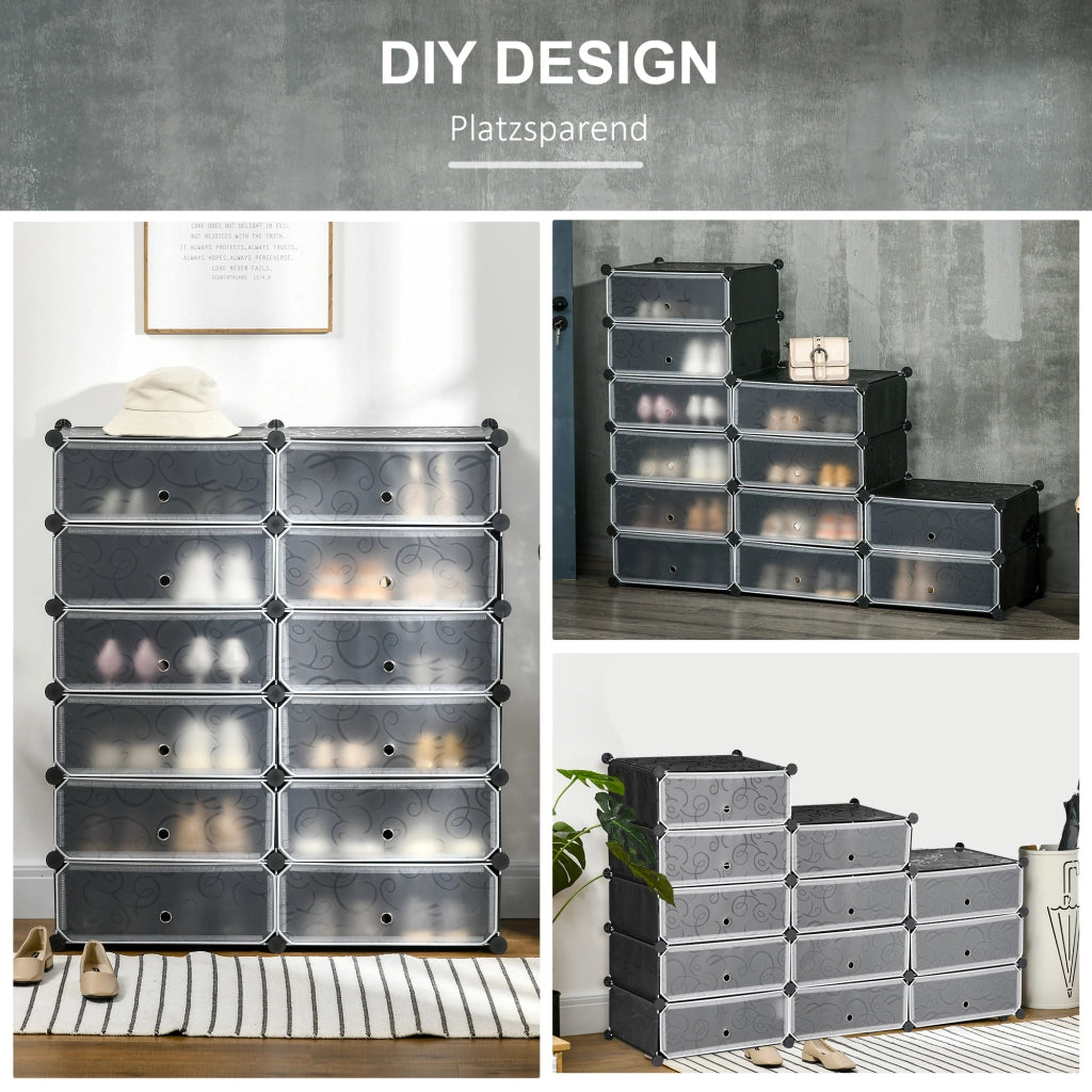 Scarpiere 12 Box ¨C zephmum ¨C Nero Bianco Plastica