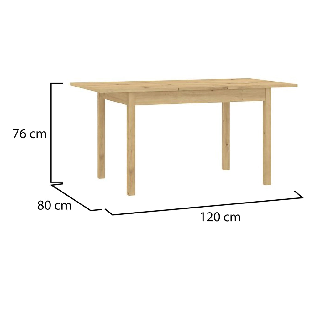 Lirelaba, Tavolo Allungabile 8 Posti, 120x80x76h cm Marrone Rovere Nodi