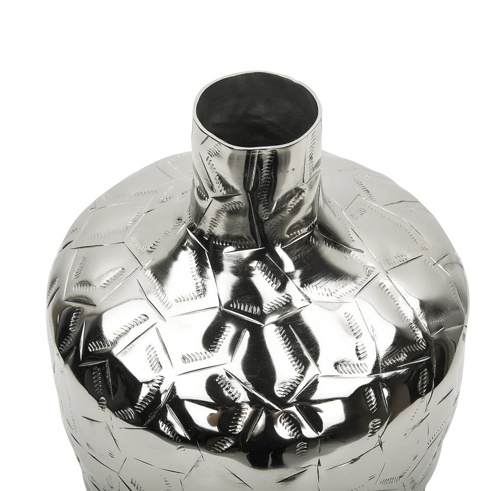 Vaso di fiori in metallo argentato 33 cm decorativo impermeabile moderno soggiorno glamour pezzo