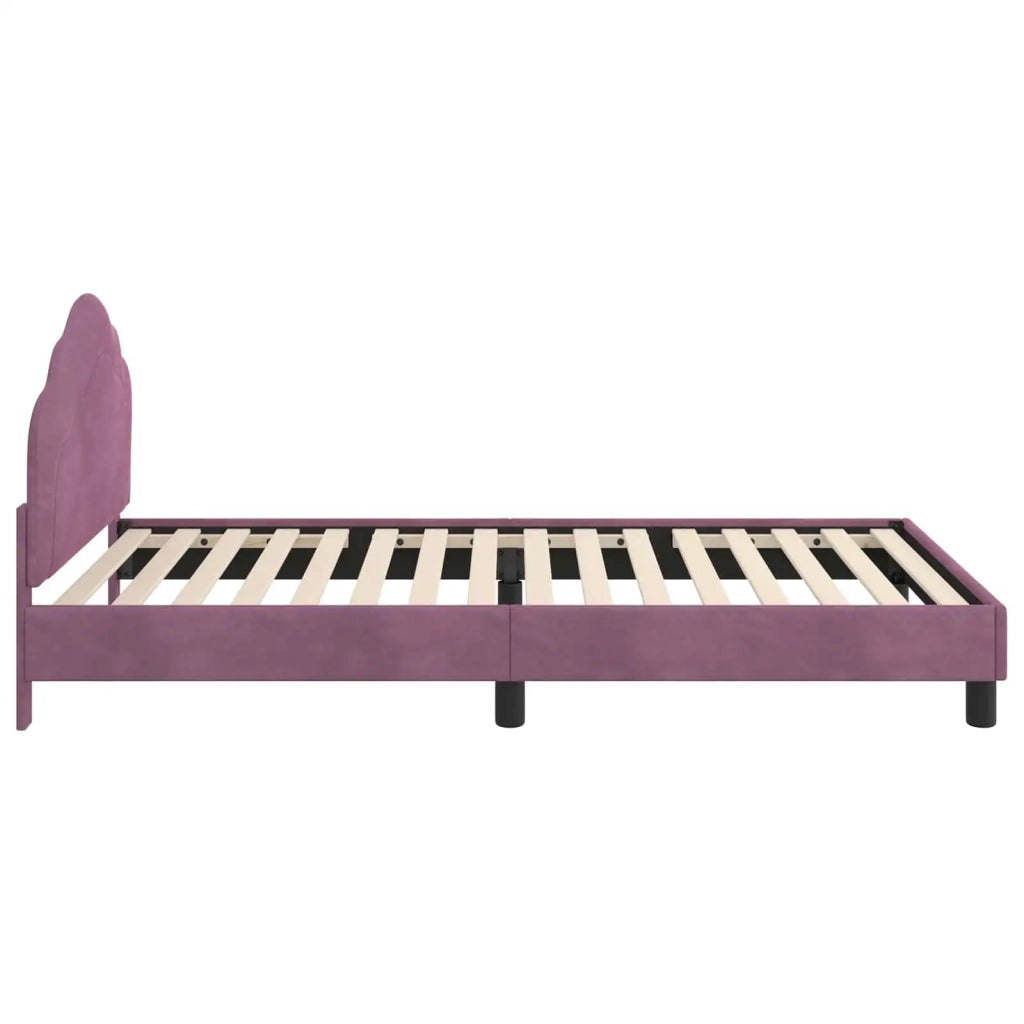 Struttura letto Bambini | Letto Infantile | Lettino con testata Viola 80 x 200 cm Velluto