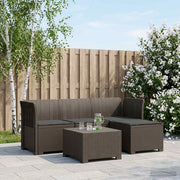 Divano da giardino 4 posti con cuscini aspetto rattan PP 3443939