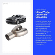 Adattatore di scarico Y-pipa universale - 2,5" OD a 2,5" ID - Duraturo e stabile - Riduci vibrazioni - Adatto per motori a 4 cilindri