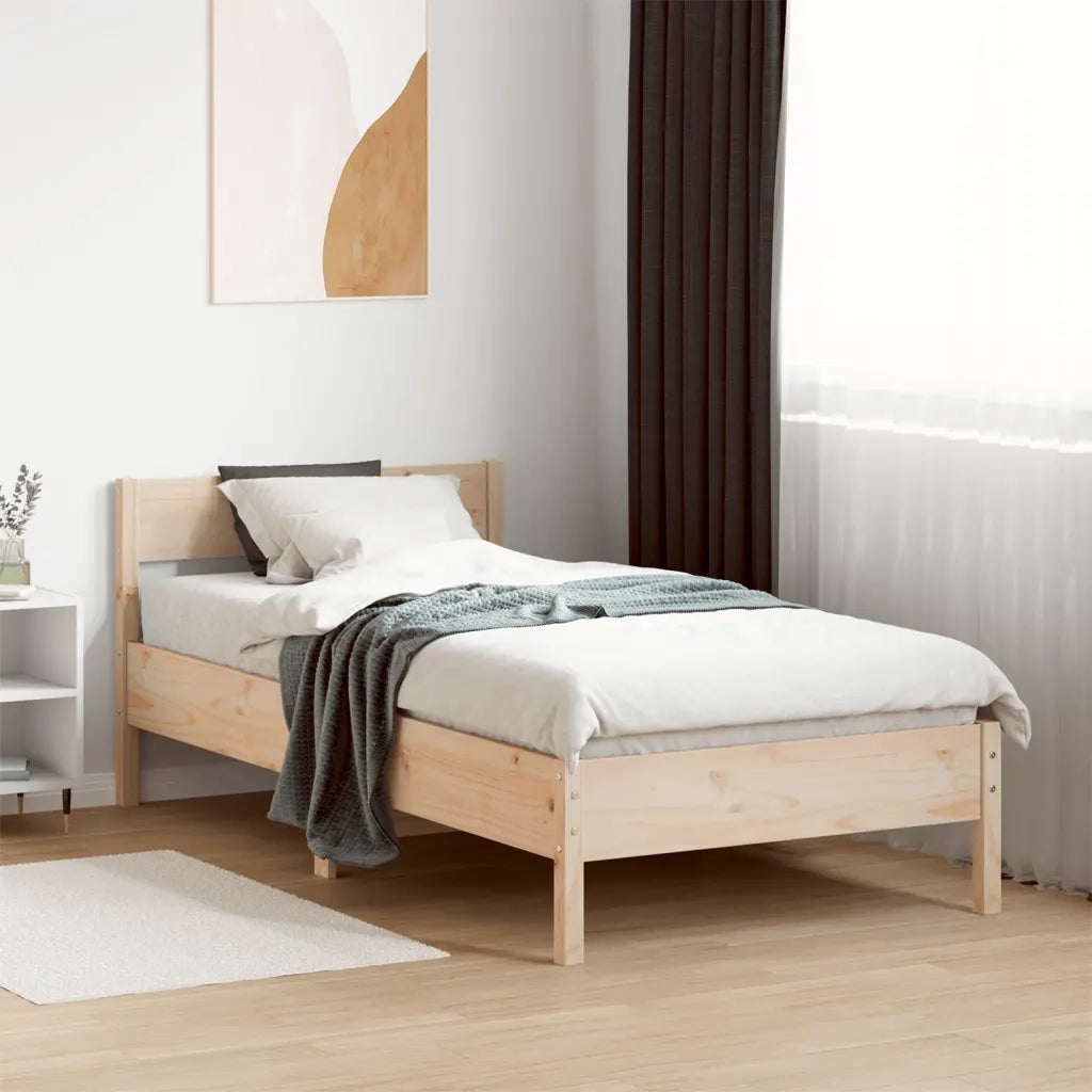 Letto senza Materasso 75x190 cm in Legno Massello Pino 842782