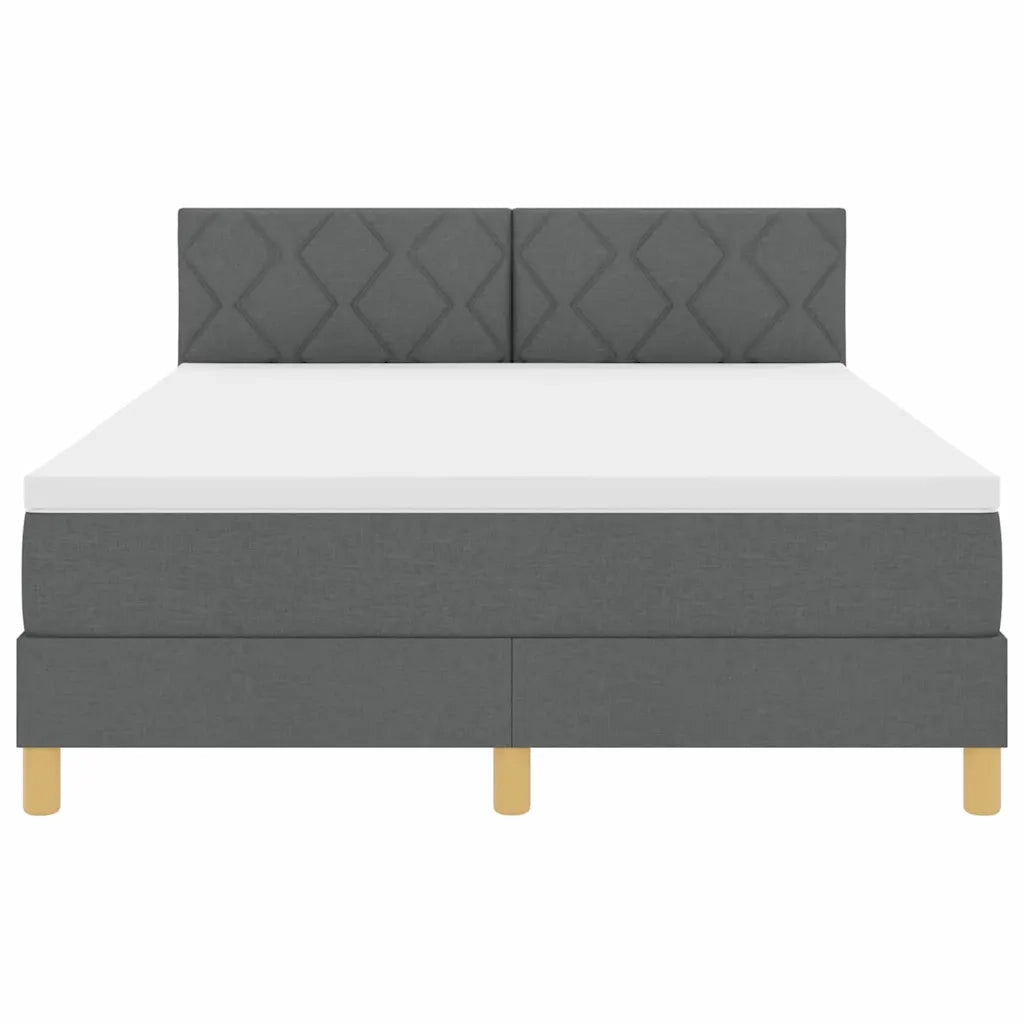 Letto a Sorgente LED con led Grigio scuro 140 x 200 cm Tessuto 3342521
