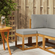 Sedia da giardino-Panca Sgabello Grigio Naturale e Chiaro 43 x 43 x 37 cm