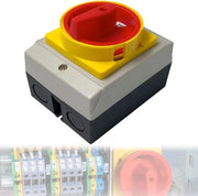 Schaltkasten 16A 3-polig - interruttore a chiave con protezione IP65 - scatola per separare la fornitura elettrica.