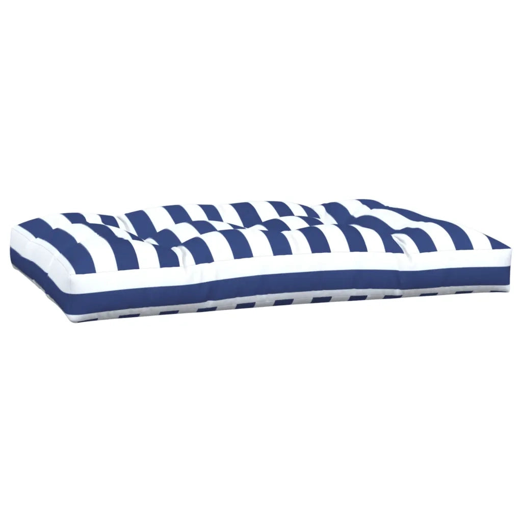 Cuscini per Pallet 2 pz Strisce Blu e Bianche in Tessuto 360748