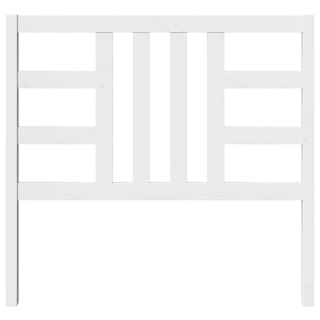 Testiera per Letto Bianca 106x4x100 cm Legno Massello di Pino 817826