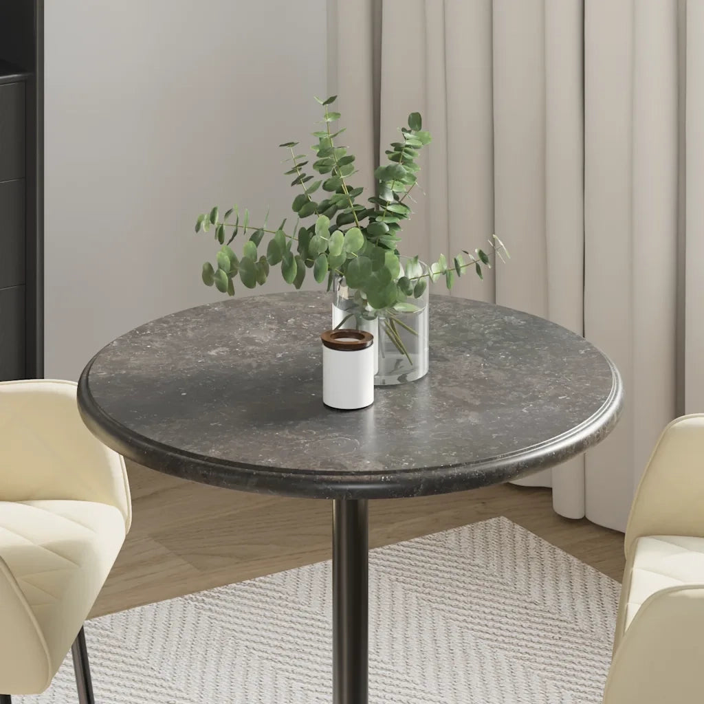Piano per Tavolo Nero Ã˜60x2,5 cm in Marmo cod mxl 78276