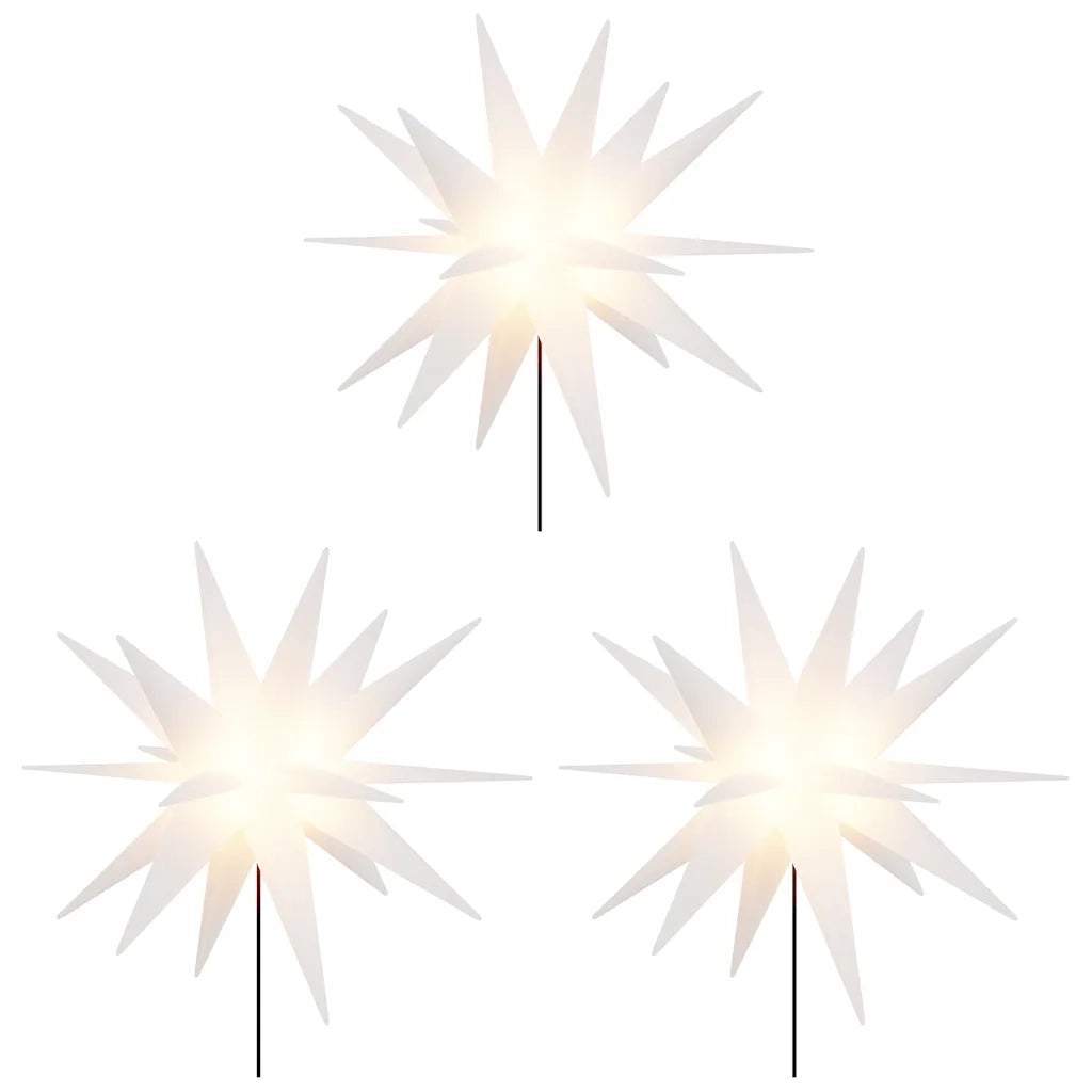 Luci di Natale con Picchi e LED 3 pz Pieghevoli Bianche 57 cm CFW4431893