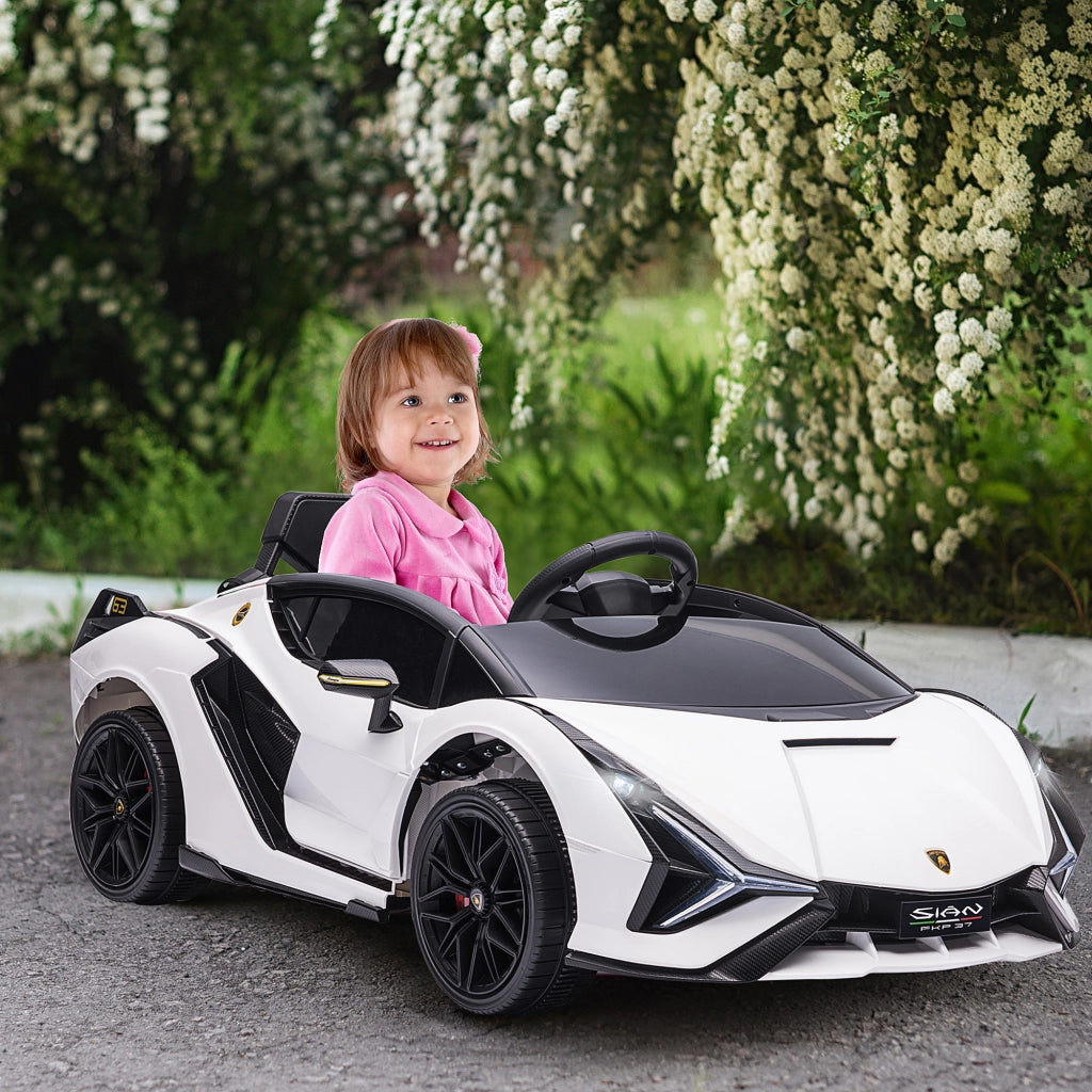 Auto elettrica per Bambini Lamborghini Sian 12V ¨C zephmum ¨C Bianco