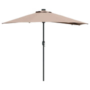 Ombrellone da giardino pieghevole moderno 294 x 150 x 223 cm protezione solare in poliestere color tortora 02_0058661