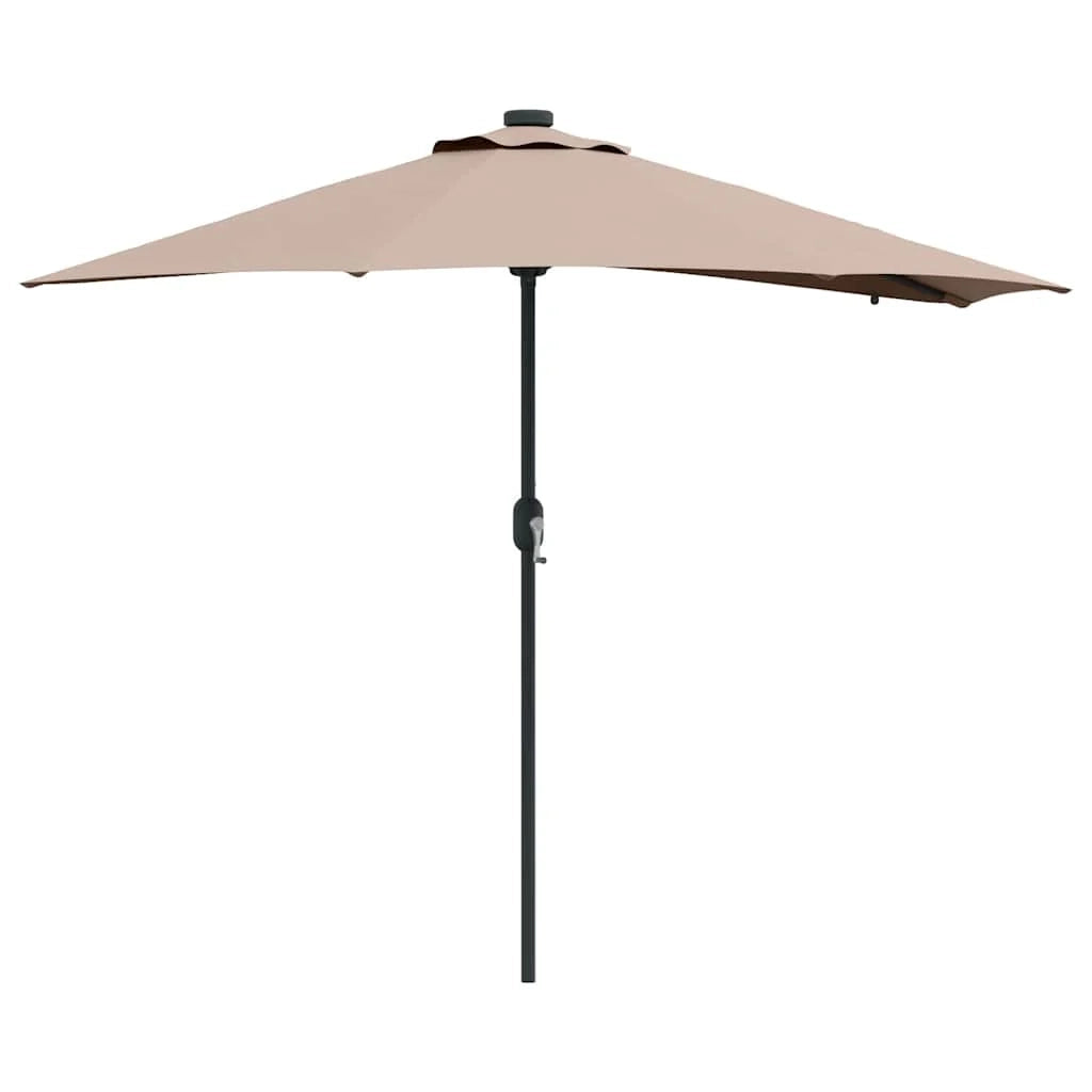 Ombrellone da giardino pieghevole moderno 294 x 150 x 223 cm protezione solare in poliestere color tortora 02_0058661
