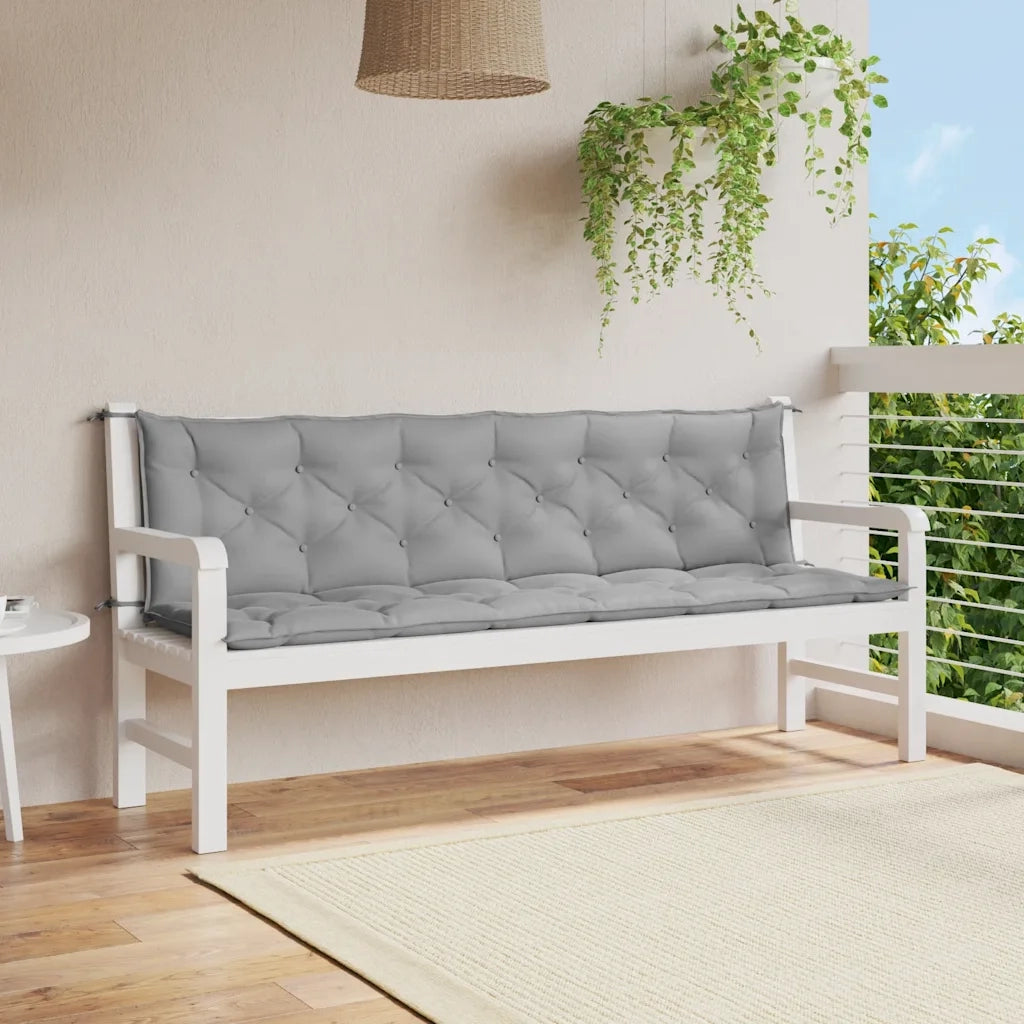 Cuscini per Panca 2 pz Grigi 200x50x7 cm in Tessuto Oxford 315041