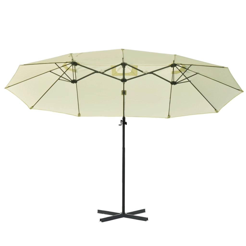 Ombrellone Doppio Grande Inclinabile con Manovella ¨C zephmum ¨C 270x445x260 cm Beige