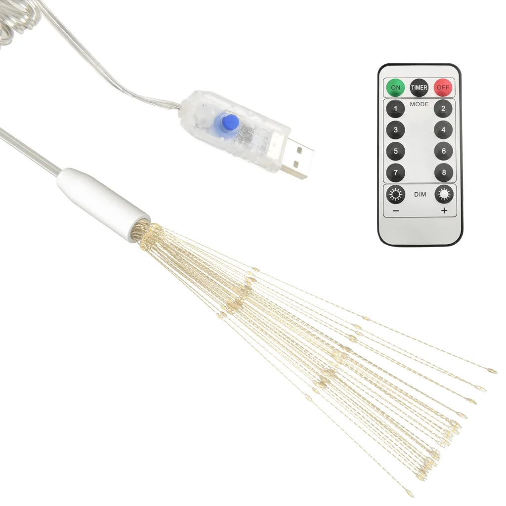 Luci di Natale Fuochi Artificio 10pz Bianco Caldo 10cm 1400 LED 328599