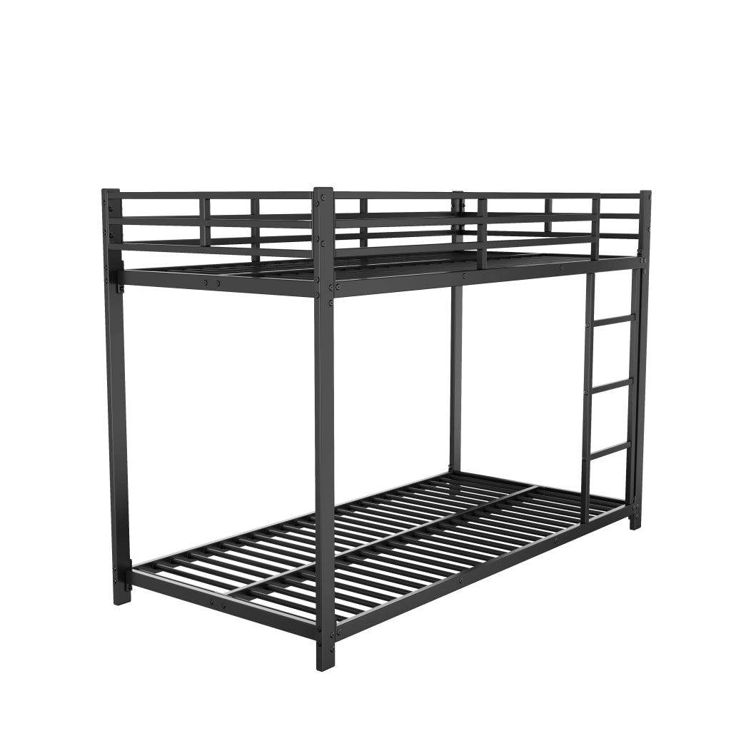 LETTO A CASTELLO 90x200 cm in metallo nero, struttura quadrata