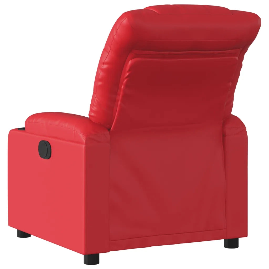 Divano Sedia-Poltrona Reclinabile Rossa in Similpelle 380969