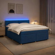 Letto box spring con materasso Blu 180 x 200 cm Tessuto 3452484
