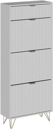 Armadio per le scarpe Helge, Bianco, 60 x 145 cm 3 scomparti, autoportante per una conservazione salvaspazio nell’ingresso