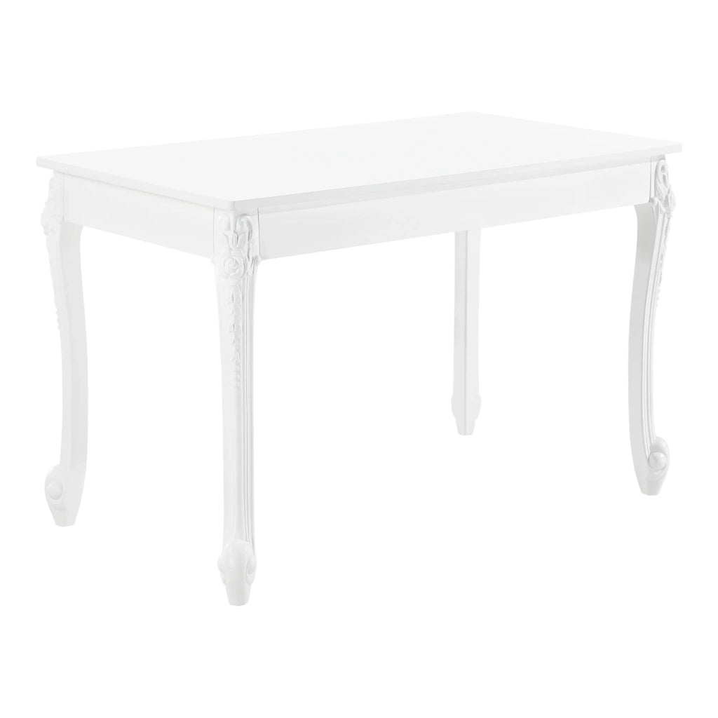 Tavolo da pranzo rettangolare dal design elegante per 4 persone MDF plastica 116 x 66 x 76 cm bianco 03_0006265