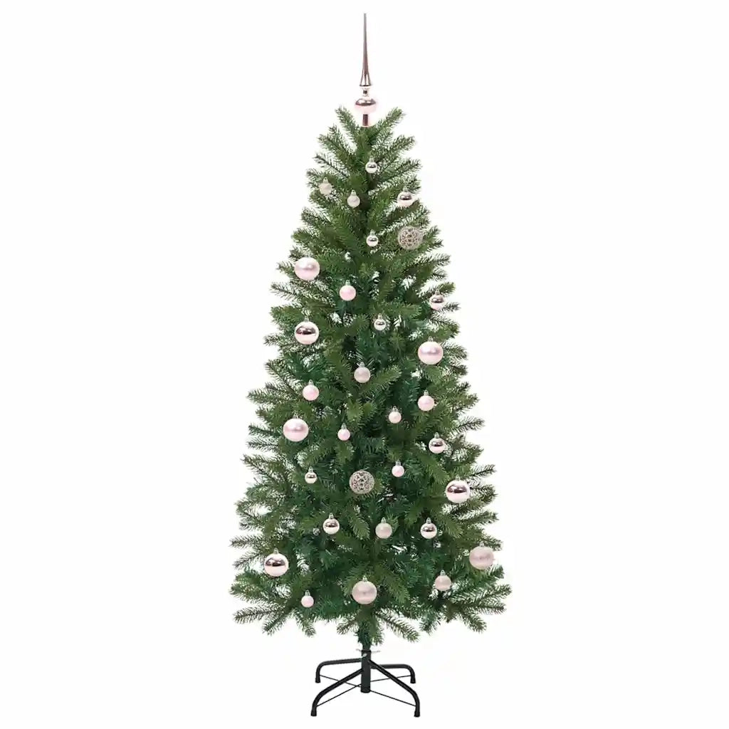 Albero di Natale | Decorazioni natalizie artificiale con 150 LED Verde 150 cm PE e PVC