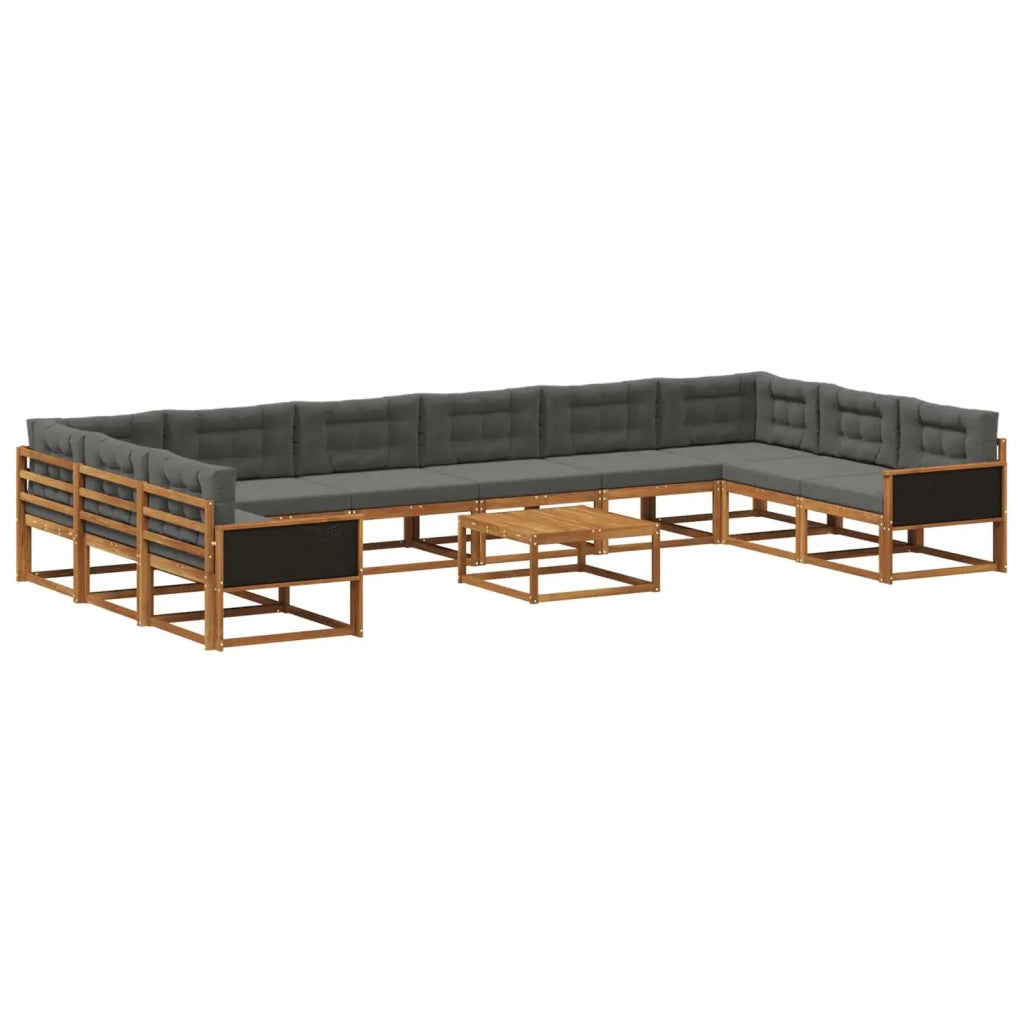 Set di divani da esterno 11 pcs Naturale e Antracite 3382935