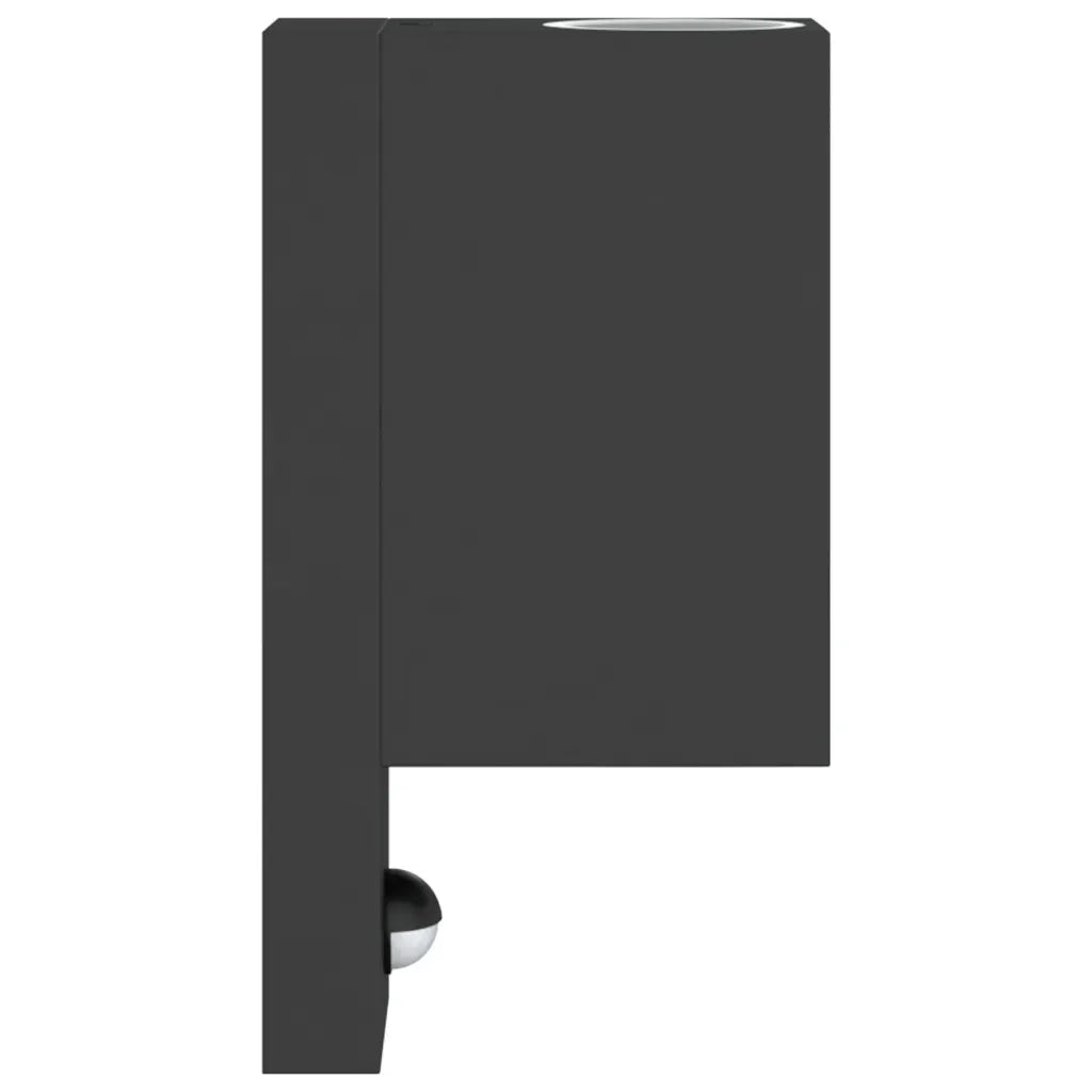 vidaXL Applique con Sensore Nera in Alluminio Pressofuso
