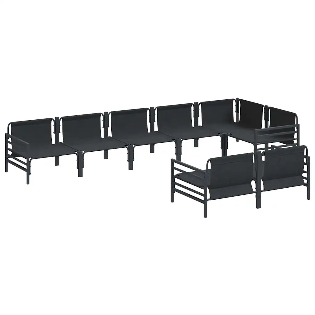 Set Divano da Giardino con cuscino 8 pcs Nero Acciaio 3379008
