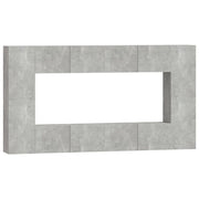 Set Mobili Porta TV 8pz | Armadietto TV | Mobile Porta TV Grigio Cemento in Legno Multistrato
