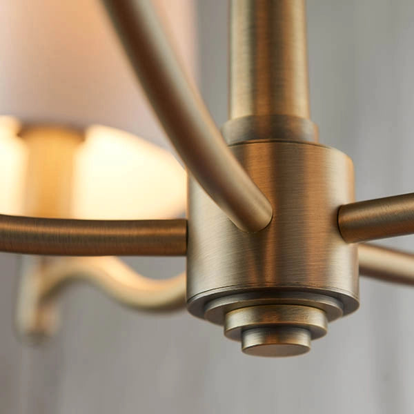 Lampadario classico ottone 5 luci E14 Ortona Endon