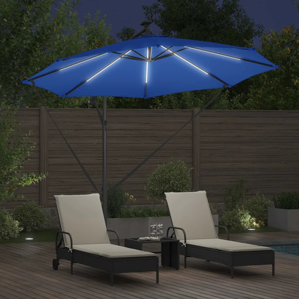Ombrellone-Ombrello da giardino Azzurro 294 x 294 x 248 cm Poliestere e Alluminio